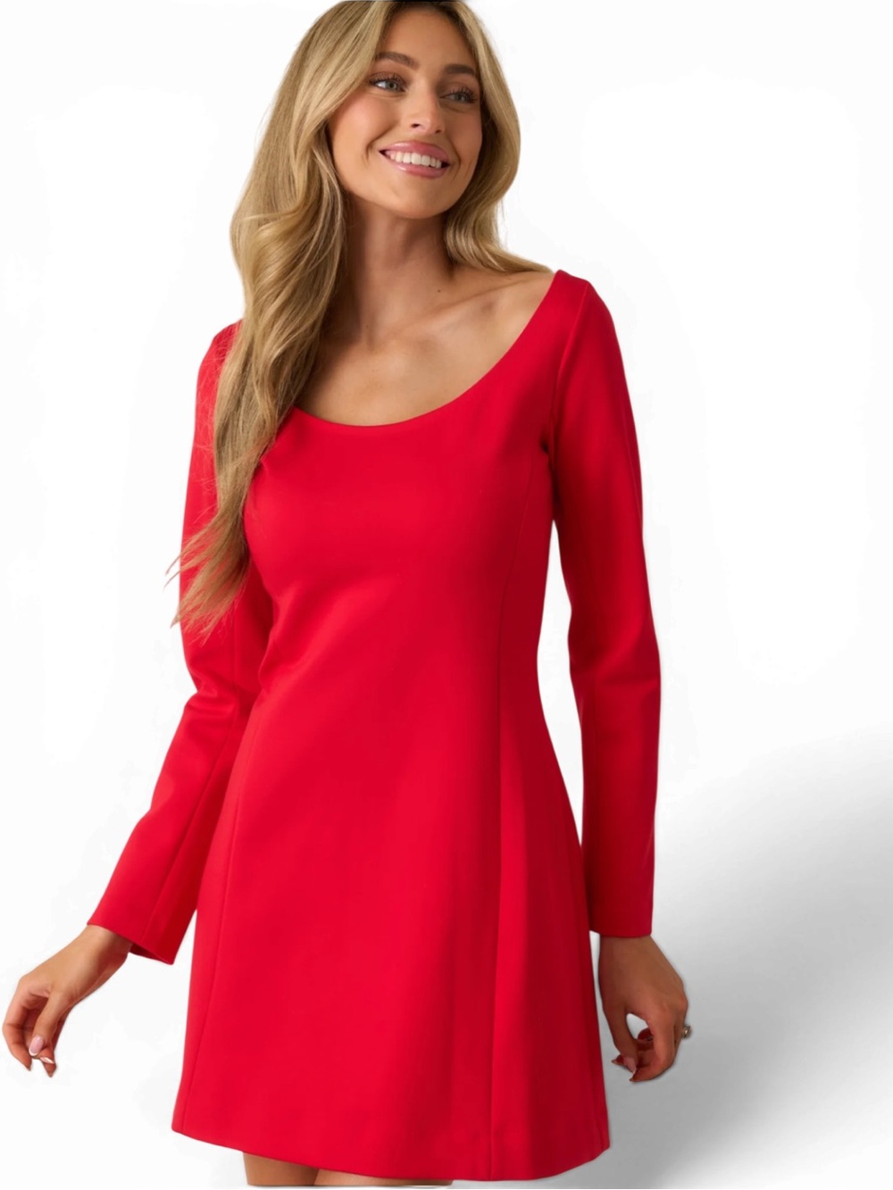 SPANX Red Ponte Long Sleeve Mini Dress NWT Medium - Picture 6 of 11